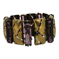 1920s Art Deco Purple Glass Vintage Bracelet 1920s Art Deco Purple Glass Vintage Bracelet