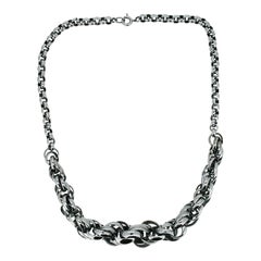 Jakob Bengel 1930s Chrome Plated Vintage Chain Necklace