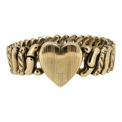 La Mode 1940s Gold Filled Vintage Sweetheart Bracelet