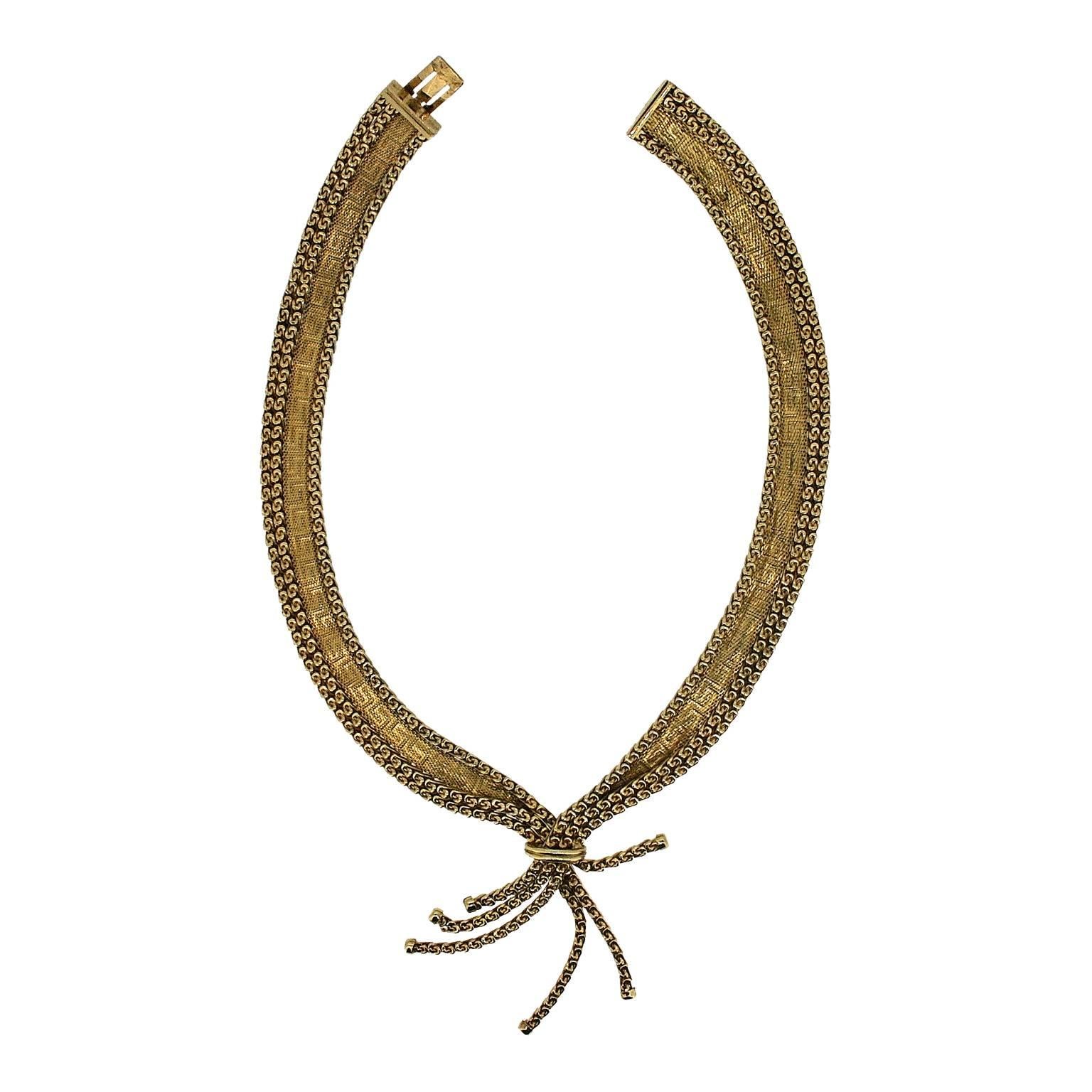Christian Dior 1962 Gold Plated Vintage Tassel Necklace