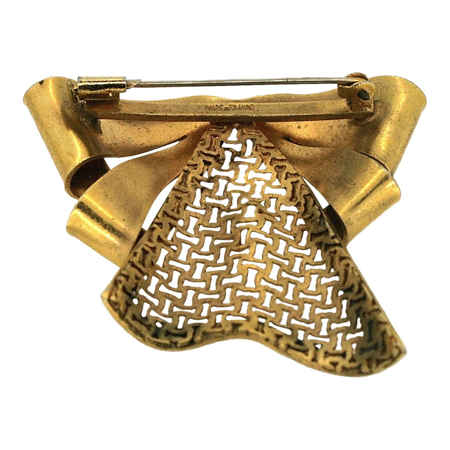 Women's Louis Rousselet 1940s Vintage Bow Brooch For Sale