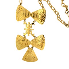 Lawrence Vrba for Castlecliff 1970s Gold Plated Oriental Inspired Vintage Neckla