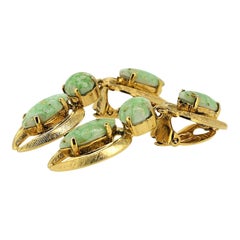 Christian Dior 1963 Green Marbled Glass Vintage Earrings