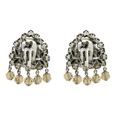 Christian Dior 1960 Vintage Rhinestone and Glass Bead Earrings