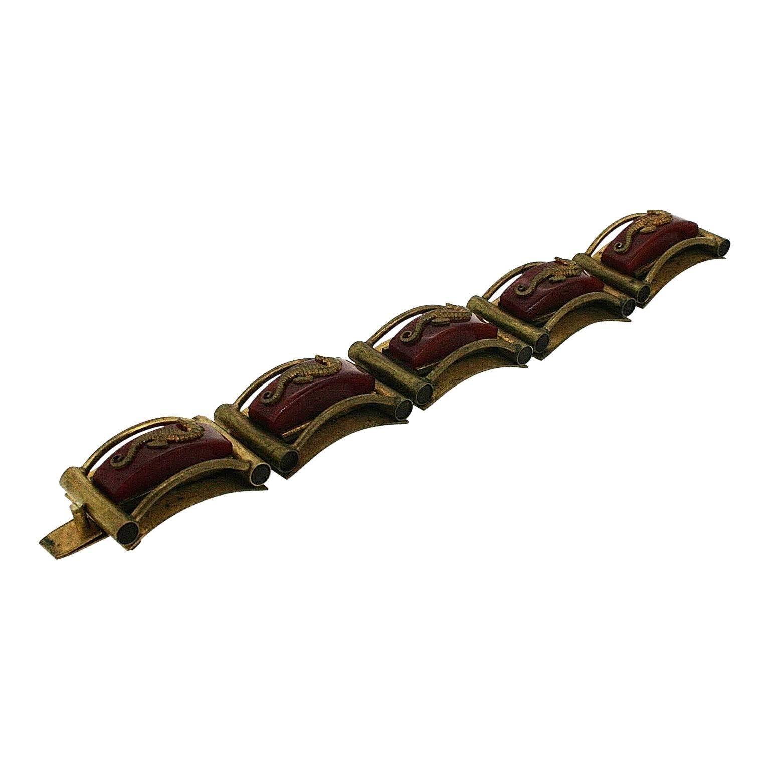 Art Deco Jean Painlevé 1930s Seahorse Design Vintage Bracelet For Sale