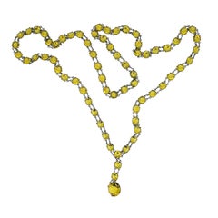 1920s Citrine Crystal Antique Flapper Necklace