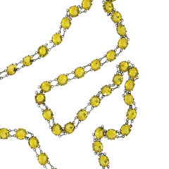 1920s Citrine Crystal Vintage Flapper Necklace
