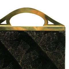 DRGM 1900s Art Nouveau Velvet and Brass Vintage Evening Bag