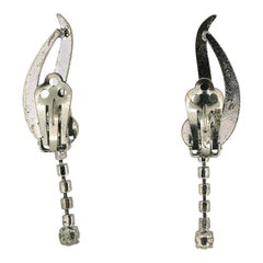 1950s Rhinestone Vintage Cuff and Drop Earrings