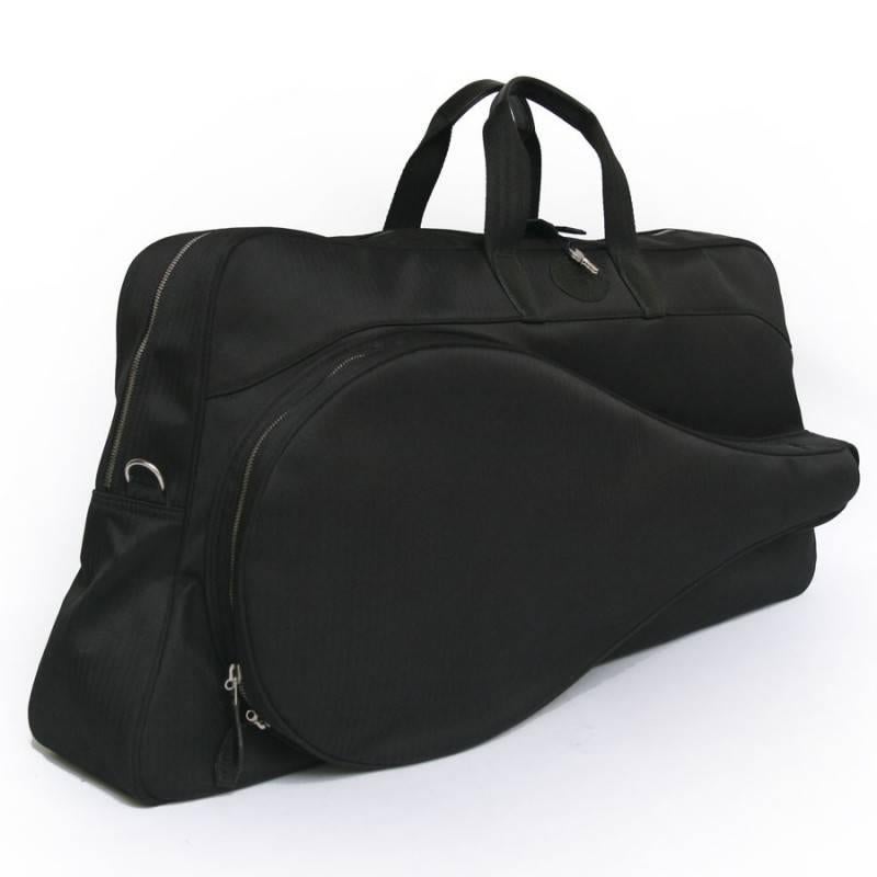  Sac de tennis HERMES en toile à chevrons noirs avec sa serviette noire Unisexe 