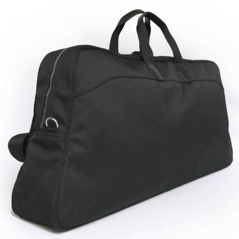 Noir Sac de tennis HERMES en toile à chevrons noirs avec sa serviette noire