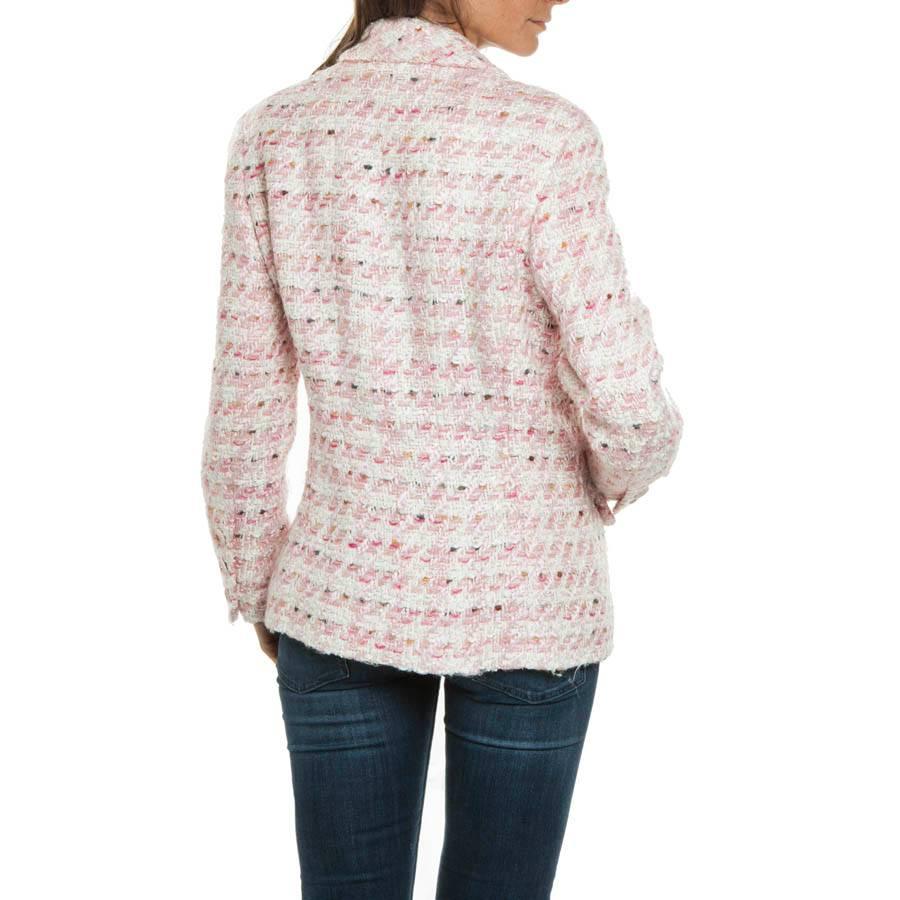 chanel pink tweed jacket