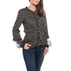 Chanel Autumn 2007 38FR Multicolored Coated Tweed Jacket