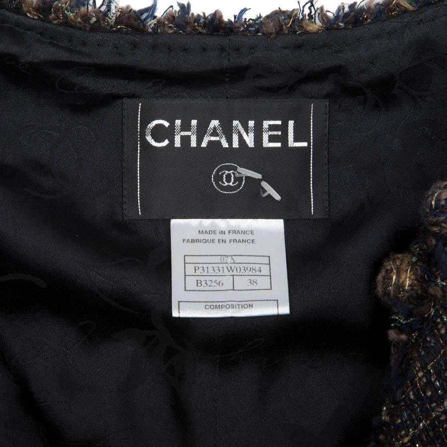 Chanel Autumn 2007 38FR Multicolored Coated Tweed Jacket 3