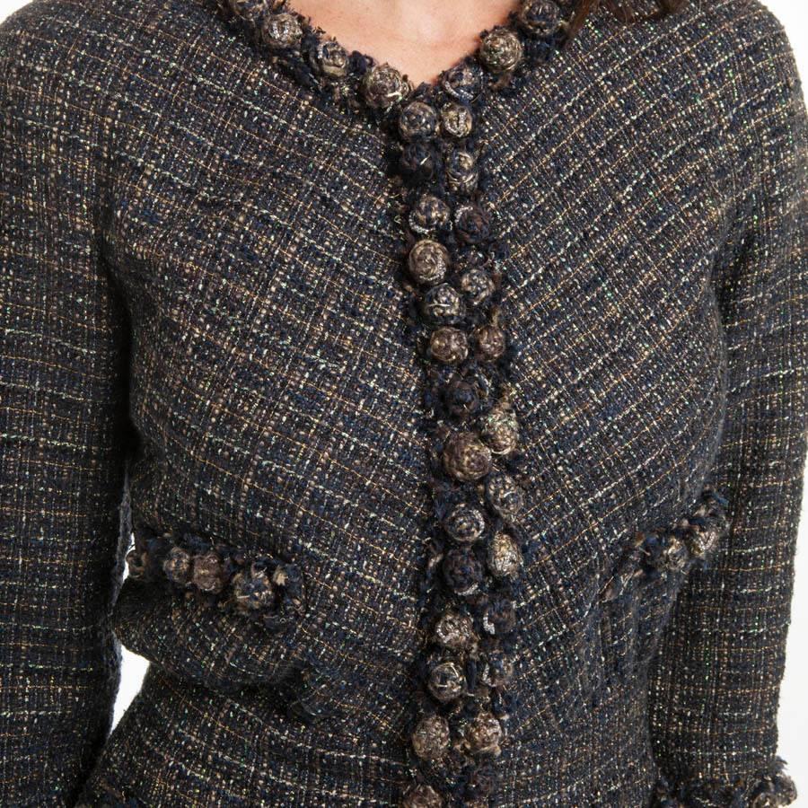 Women's Chanel Autumn 2007 38FR Multicolored Coated Tweed Jacket