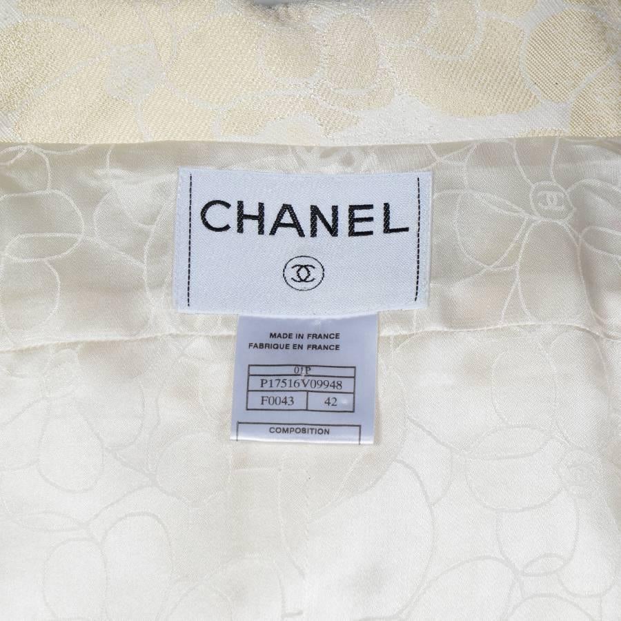 Women's Chanel Spring 2001 Cotton Sleeveless Jacket with a Beaded Pearl Belt 42FR