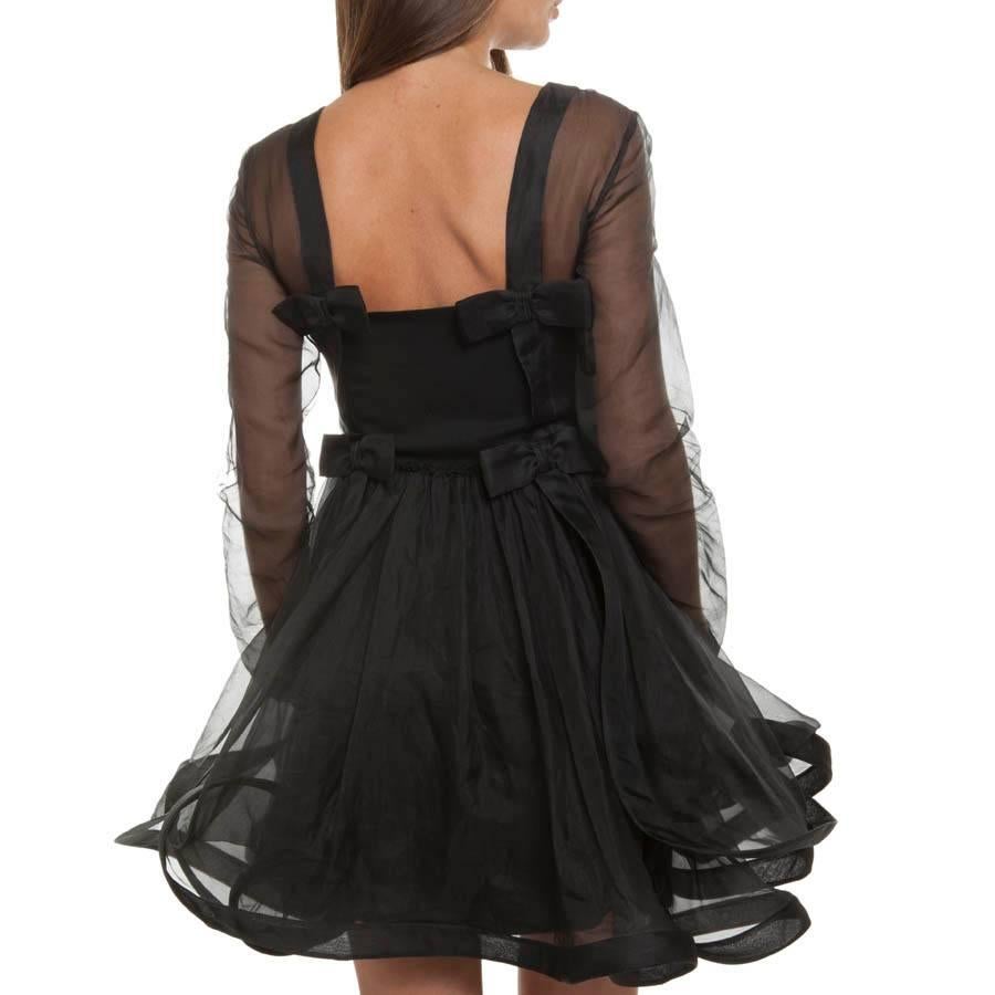 Women's Valentino Black Cocktail Dress 40IT For Sale