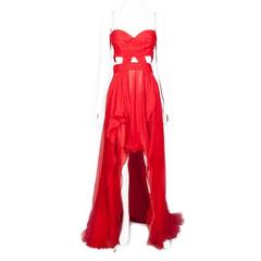 Valentino Evening Red Silk Long Dress