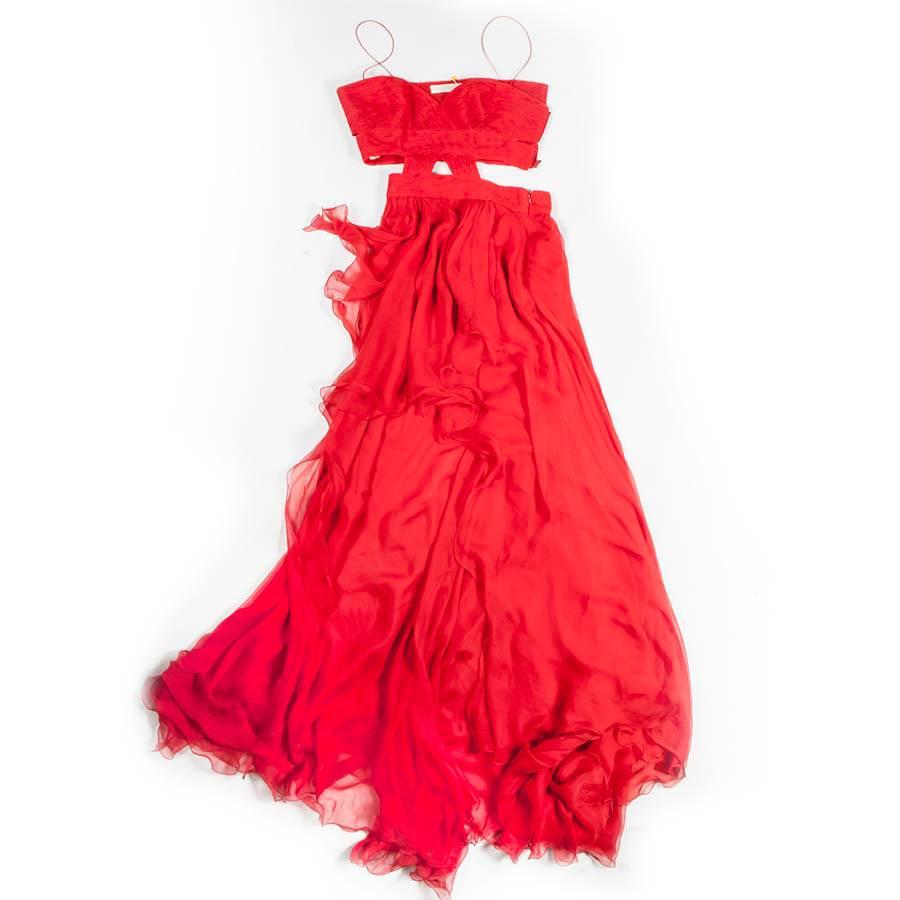 Valentino Evening Red Silk Long Dress 3