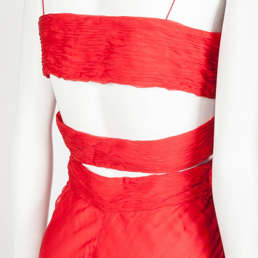 Valentino Evening Red Silk Long Dress 1