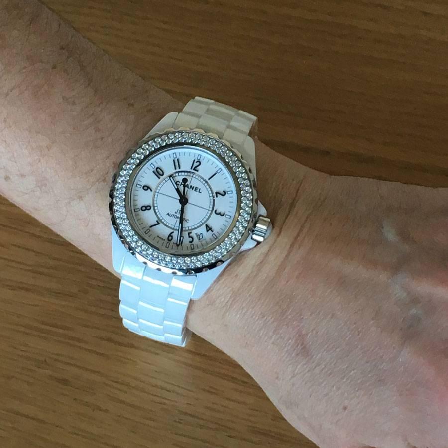 J12 Chanel White Ceramic and Diamonds Watch 1