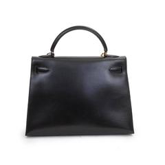 1994 Hermès Kelly 32 Sellier in Black Box Leather