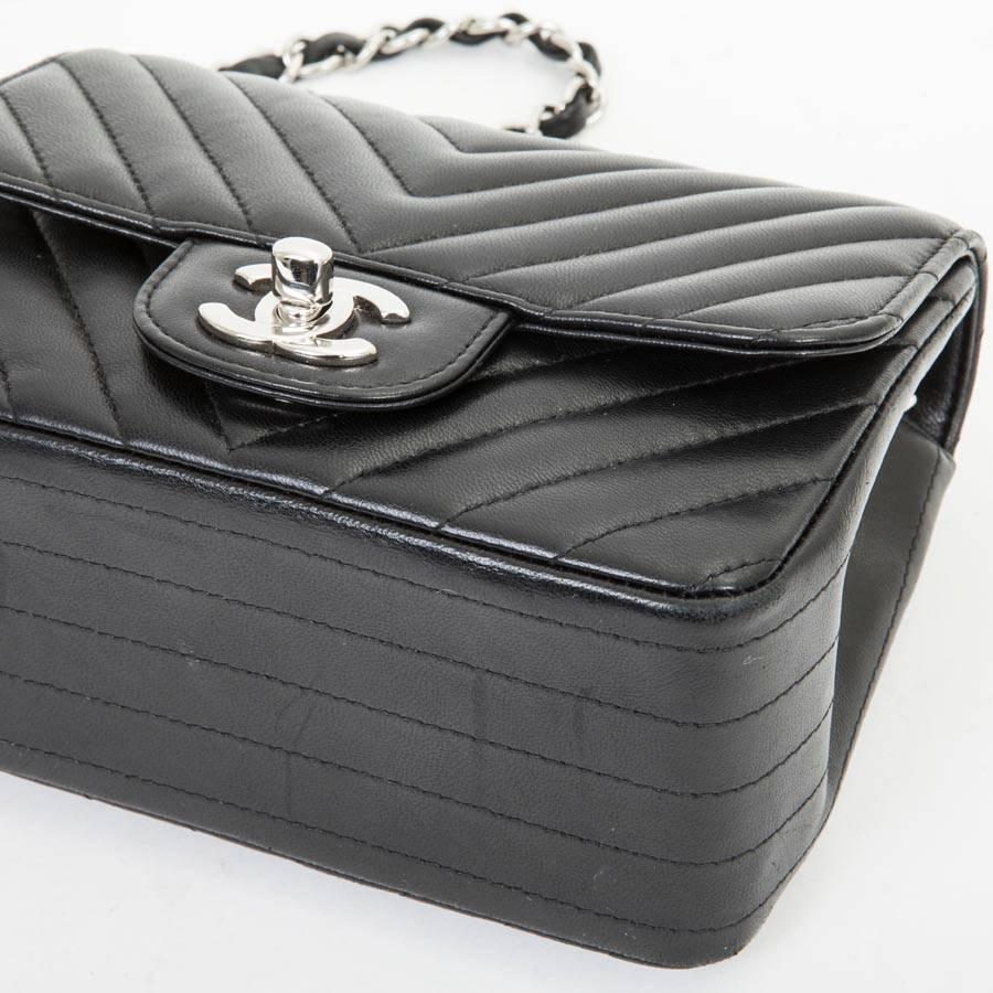 Mini Chanel Quilted Black Lamb Leather Shoulder Bag 2