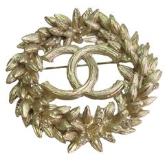 CHANEL Brooch Ear of Wheat Gilt Metal