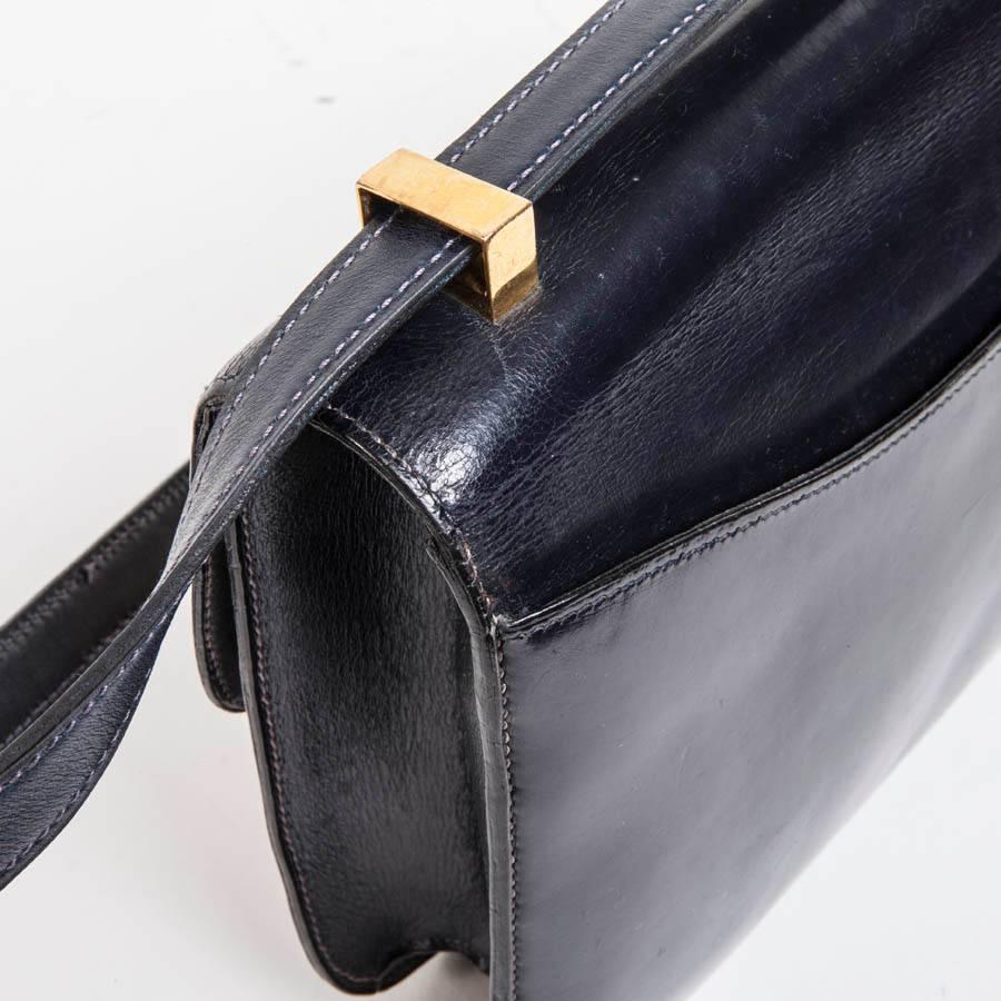 Hermès Vintage Navy Blue Box Calf Constance Bag 3