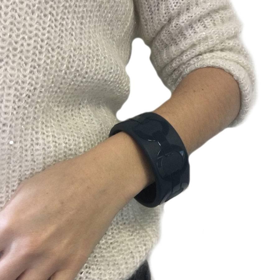 HERMES Bracelet Blue Lacquered Wood In Excellent Condition In Paris, FR