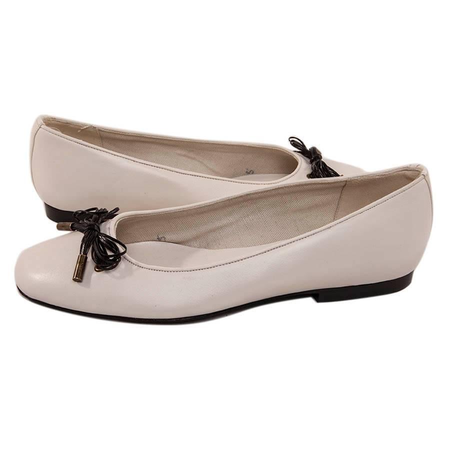 white leather flats