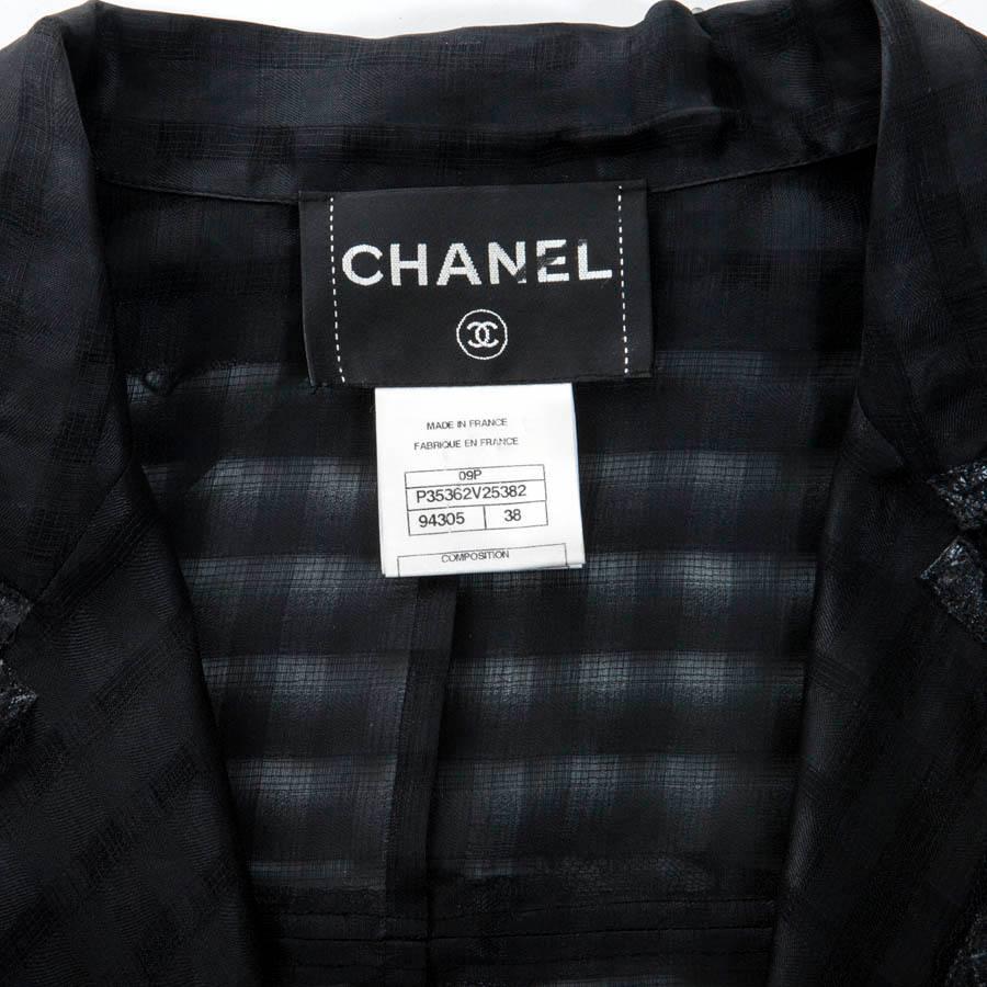 Chanel Black Organza long Loose Jacket 38 4