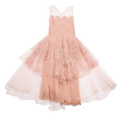 Retro Christian Dior by John Galliano Pale Pink Tulle Evening Dress Size 38