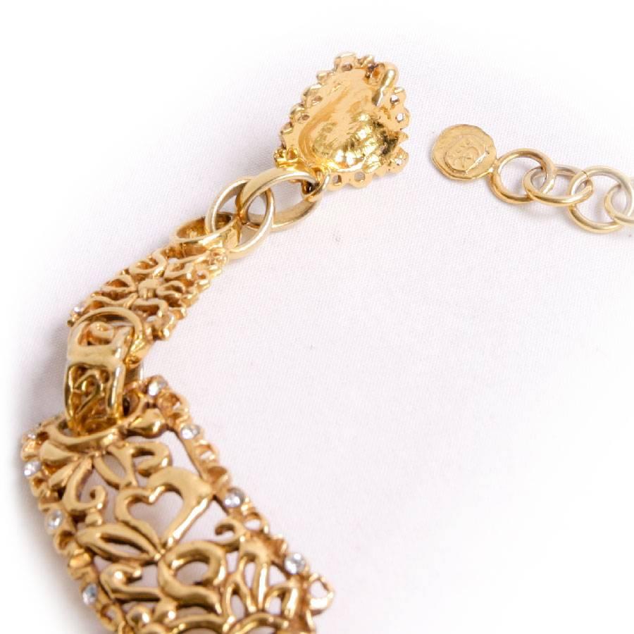 CHRISTIAN LACROIX Necklace Gilt Metal and Strass In Good Condition In Paris, FR