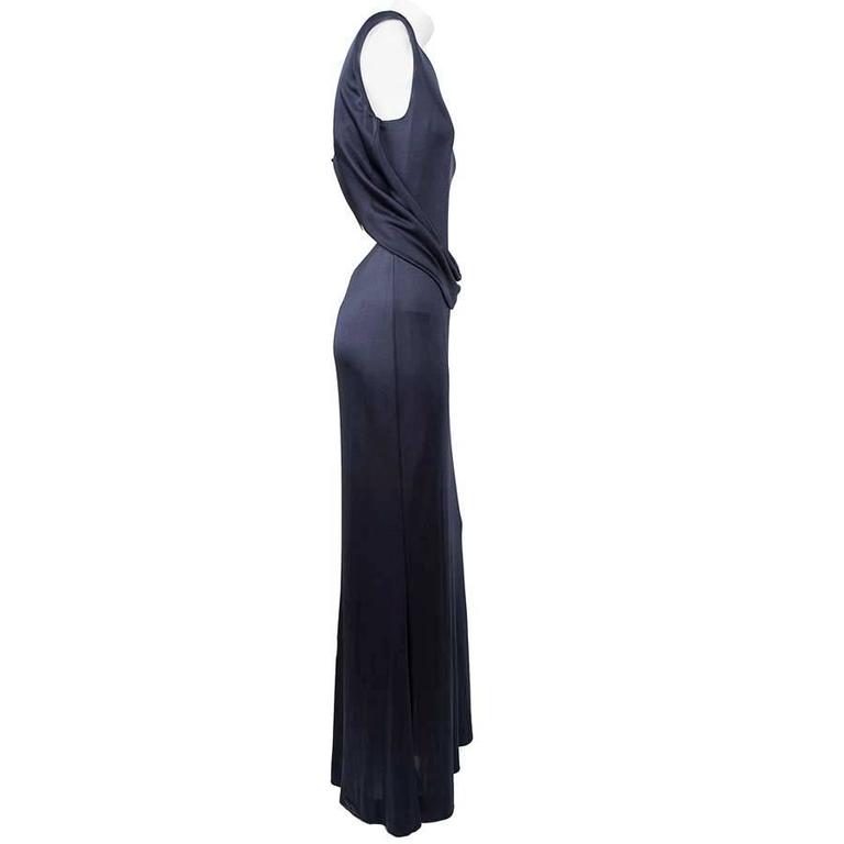 Chanel Navy Blue Evening Dress 42FR at 1stDibs | navy blue evening gowns