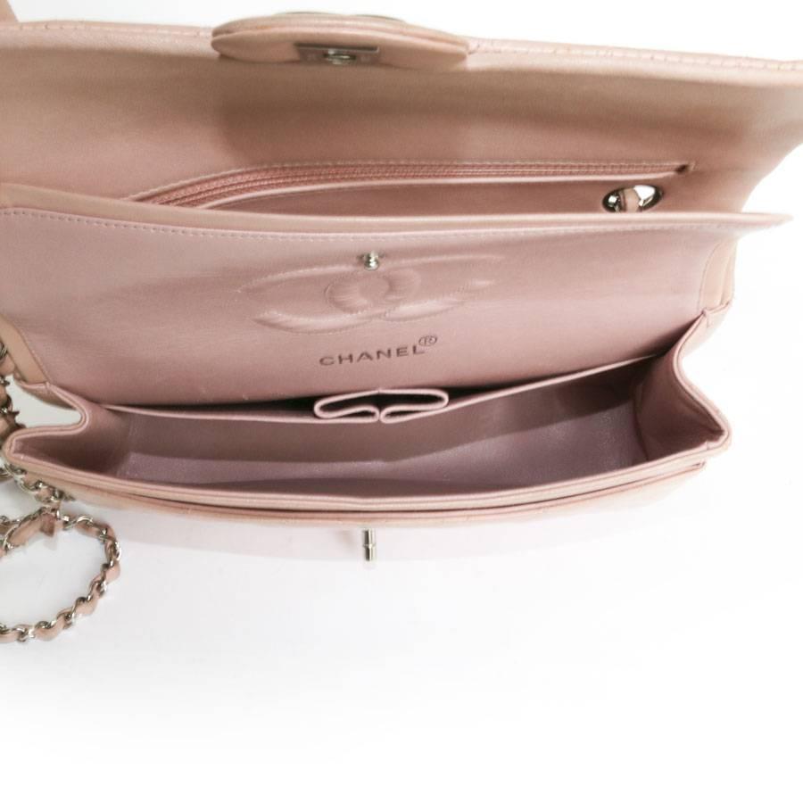 CHANEL Timeless Flap Shoulder Bag in Pink Leather  2