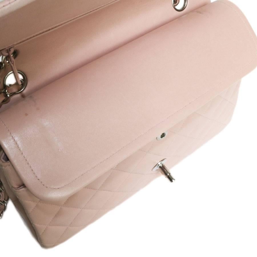 CHANEL Timeless Flap Shoulder Bag in Pink Leather  3