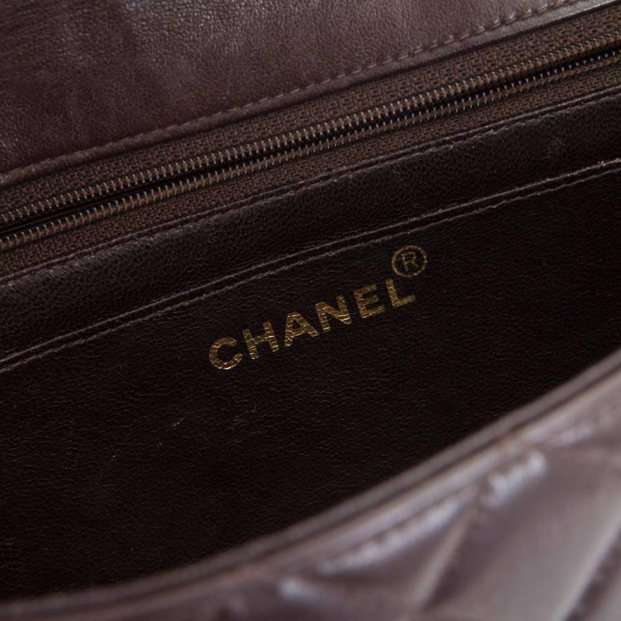 Quilted Brown Leather Chanel Bag 4