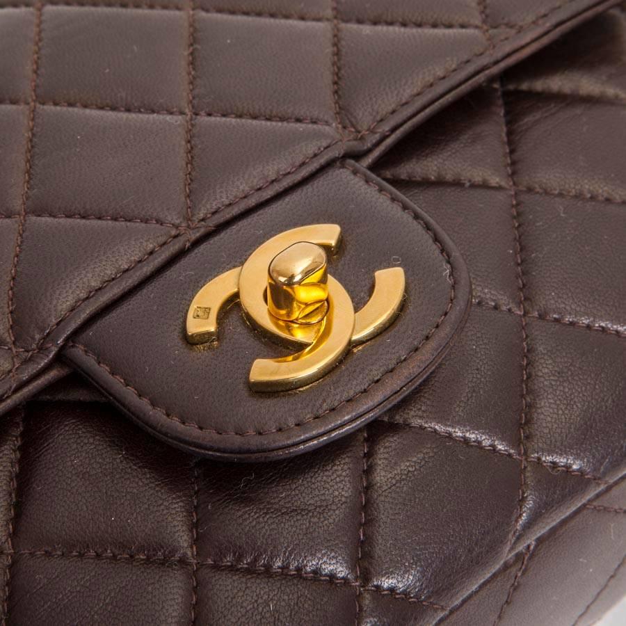 Quilted Brown Leather Chanel Bag 3