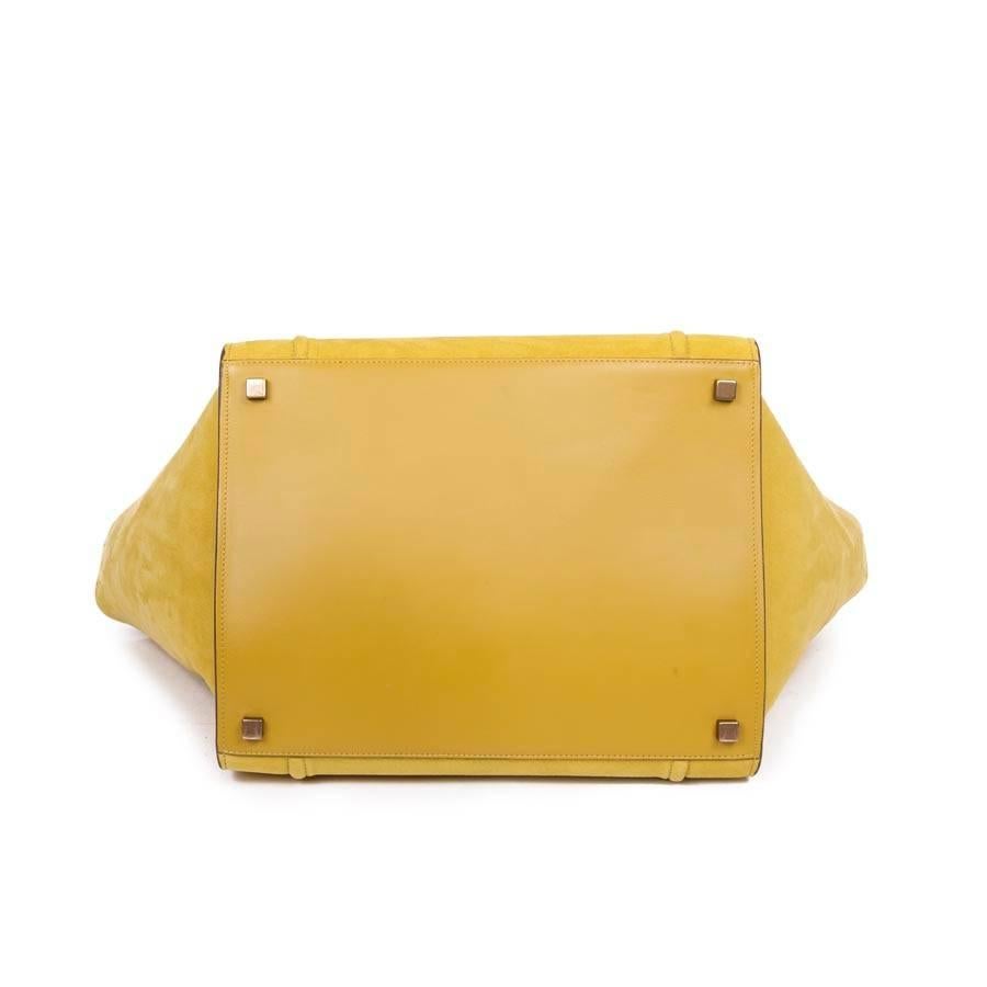 Céline Phantom Nubuck Chartreuse Model Bag in Green Anise Calf Leather In New Condition In Paris, FR