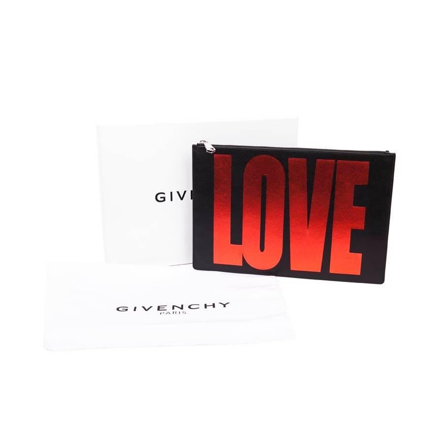 GIVENCHY 'Love' Model Pouch in Black Leather 4