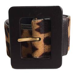 YSL YVES SAINT LAURENT T85 belt in leopard-style foal