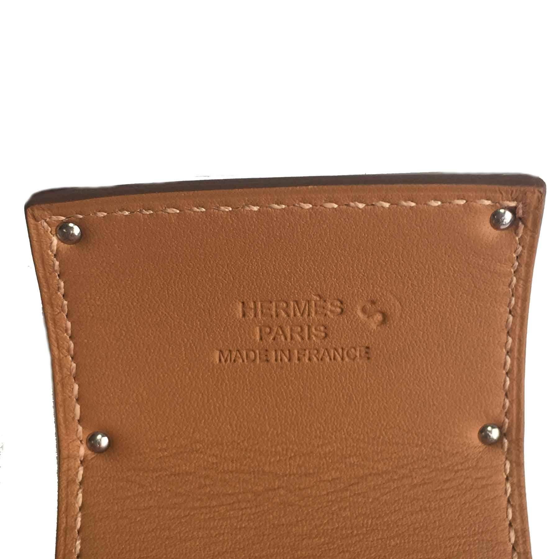 HERMES 'Extreme' Model Cuff in Epsom Calfskin Rose Jaïpur In New Condition For Sale In Paris, FR
