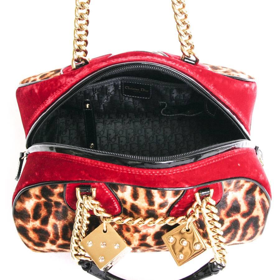 Pink Christian Dior Limited Edition Bag in Foal Leopard effect