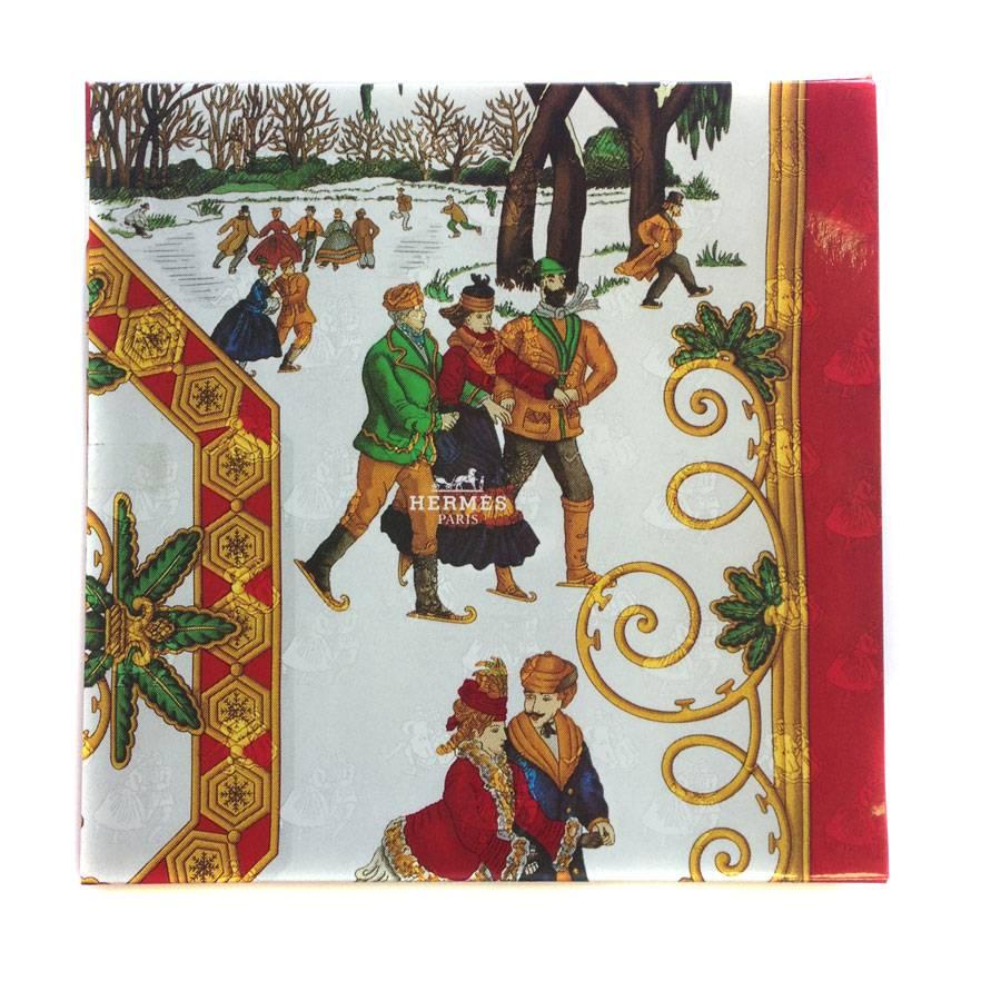 Women's Giant HERMES 'Folklore' Scarf in Yellow Plume Silk Twill  For Sale