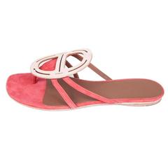 HERMES Mules Size 39FR in Pink Velvet Calfskin
