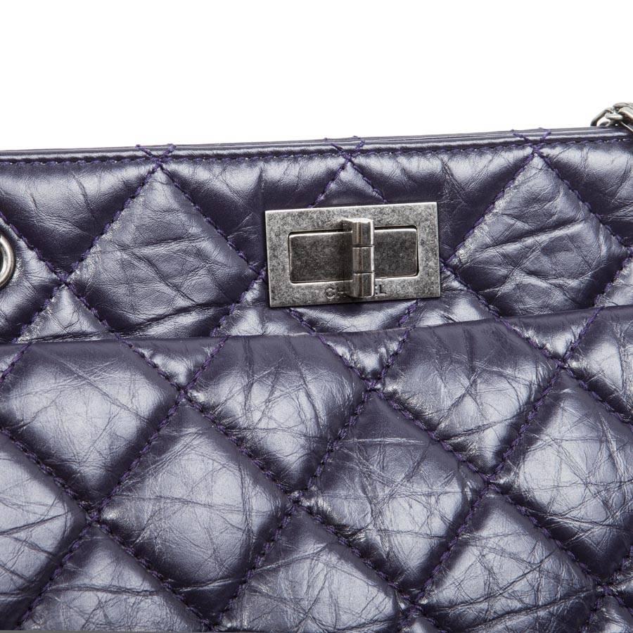 CHANEL Purple Quilted Leather Bag 2