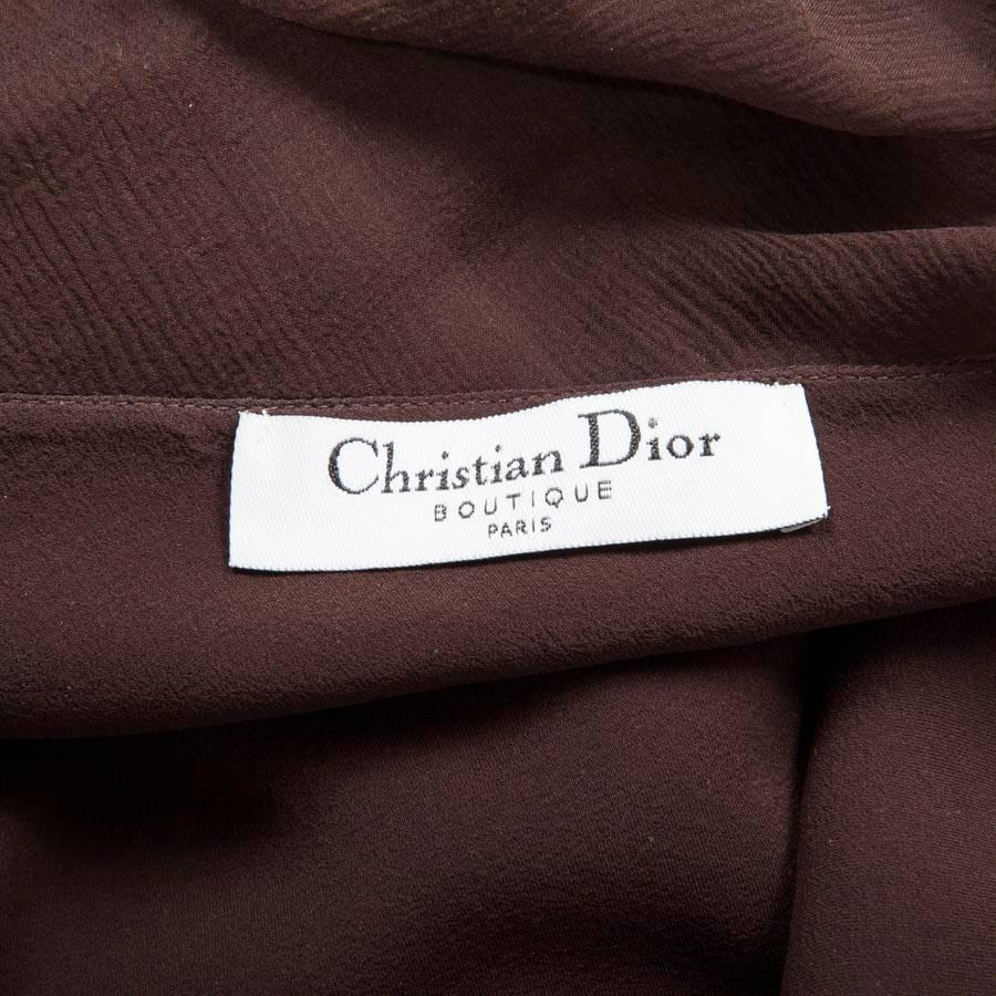Collector CHRISTIAN DIOR Evening Dress Size 40 FR in Brown Silk 2