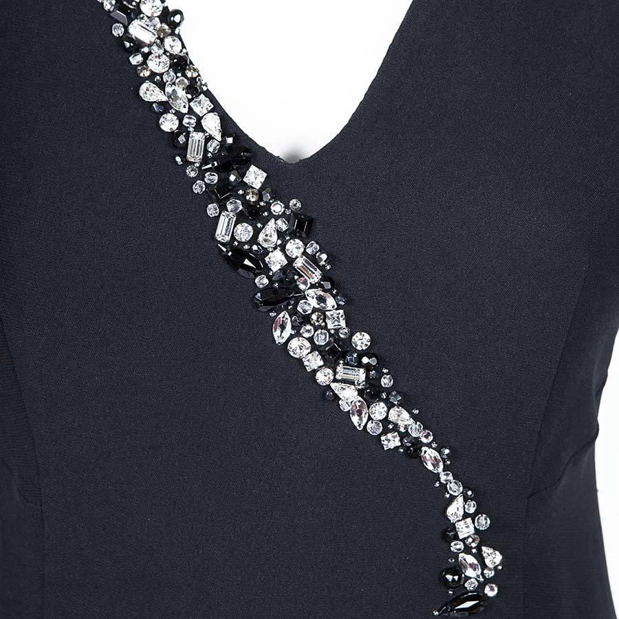 Scherrer Evening Dress Size 42FR in Black Crepe 1