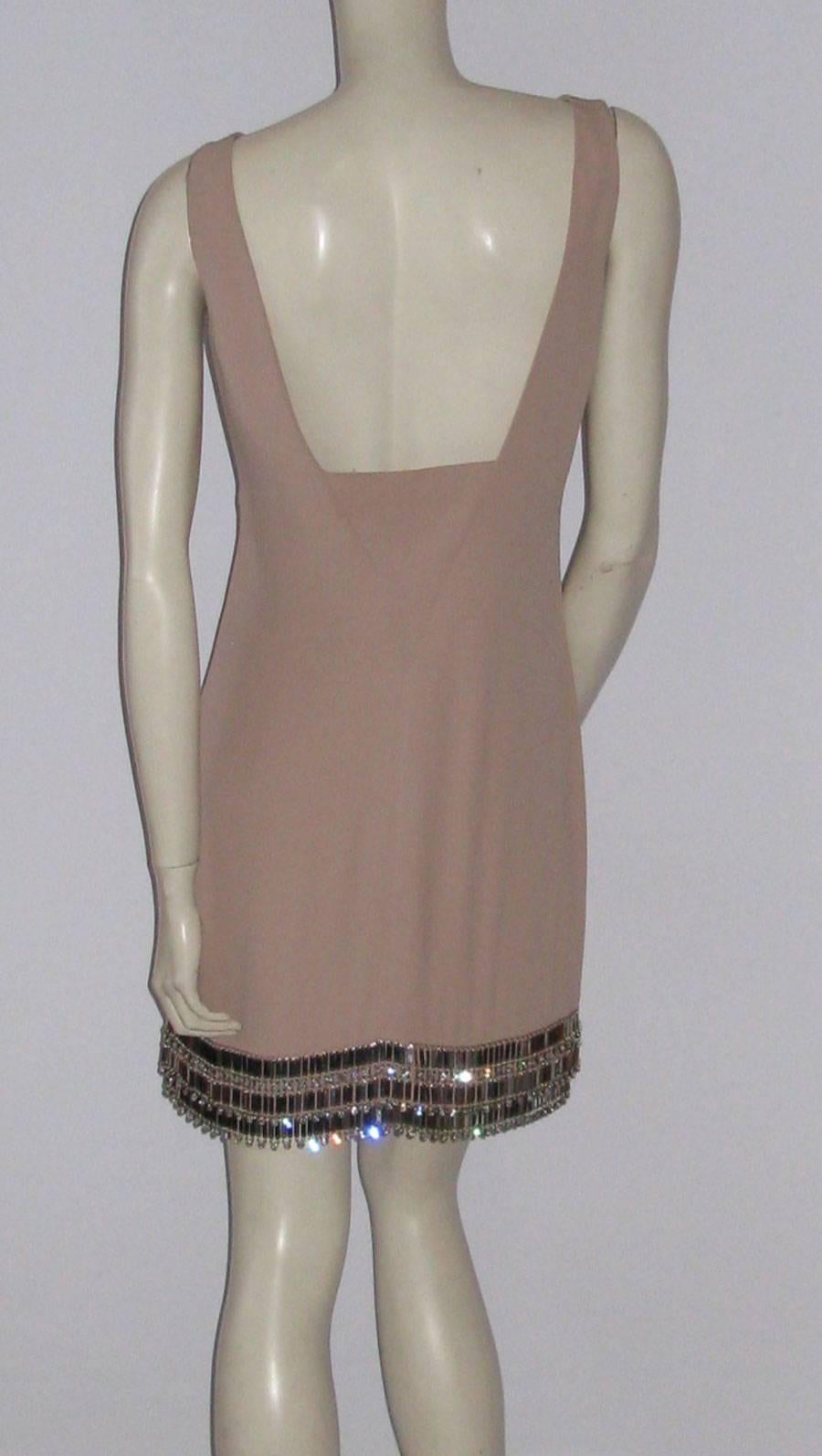 Brown AZZARO Size 38 FR Short Pink Dress For Sale